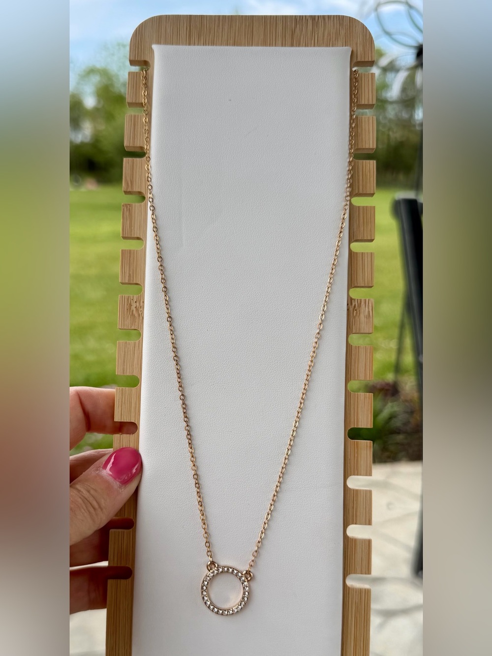 Gold Circle Pendant Necklace - Elegant Gold Chain